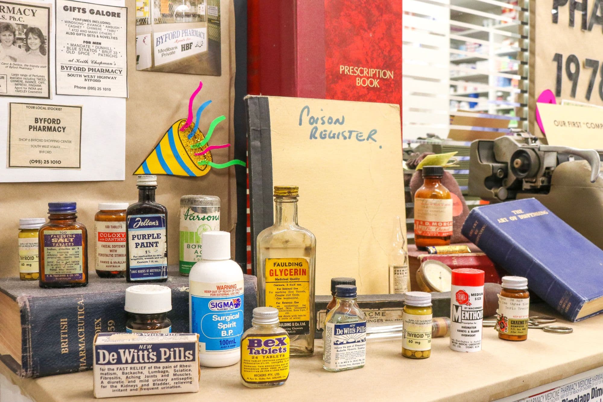 The original typewriter at Byford Pharmacy
